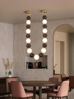 Aurora Chandelier Walnut Bead Necklace - Lamp Outdoor