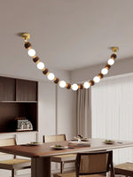 Aurora Chandelier Walnut Bead Necklace - Lamp Outdoor