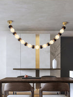 Aurora Chandelier Walnut Bead Necklace - Lamp Outdoor