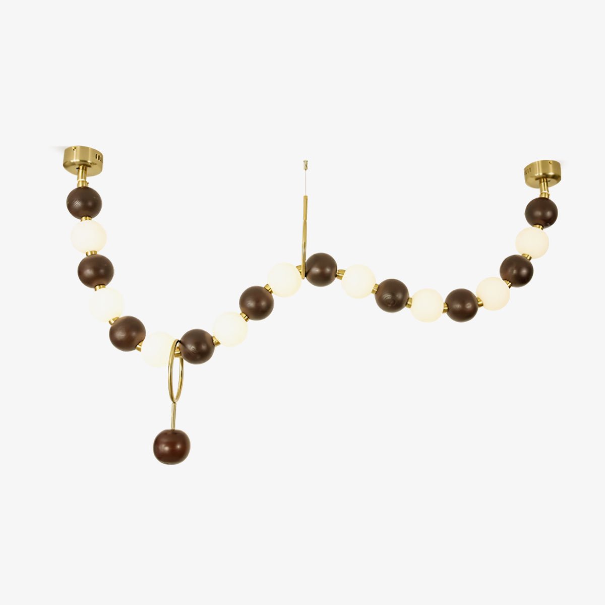 Aurora Chandelier Walnut Bead Necklace - Lamp Outdoor