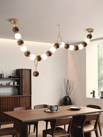 Aurora Chandelier Walnut Bead Necklace - Lamp Outdoor