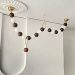 Aurora Chandelier Walnut Bead Necklace - Lamp Outdoor