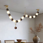 Aurora Chandelier Walnut Bead Necklace - Lamp Outdoor
