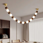 Aurora Chandelier Walnut Bead Necklace - Lamp Outdoor