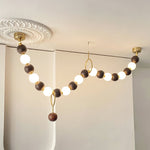 Aurora Chandelier Walnut Bead Necklace - Lamp Outdoor