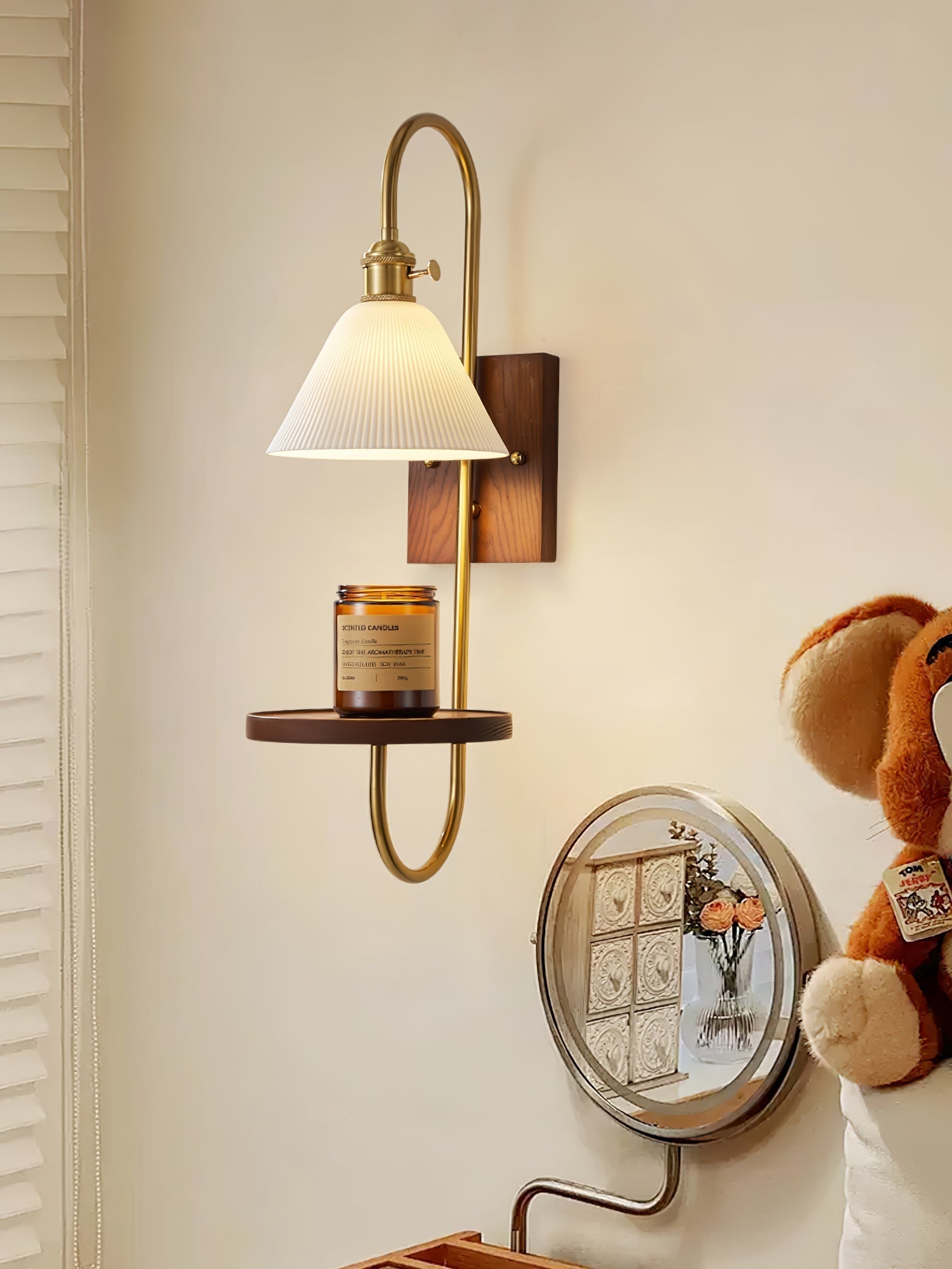Walnut Shelf Sconce - Lamp Outdoor
