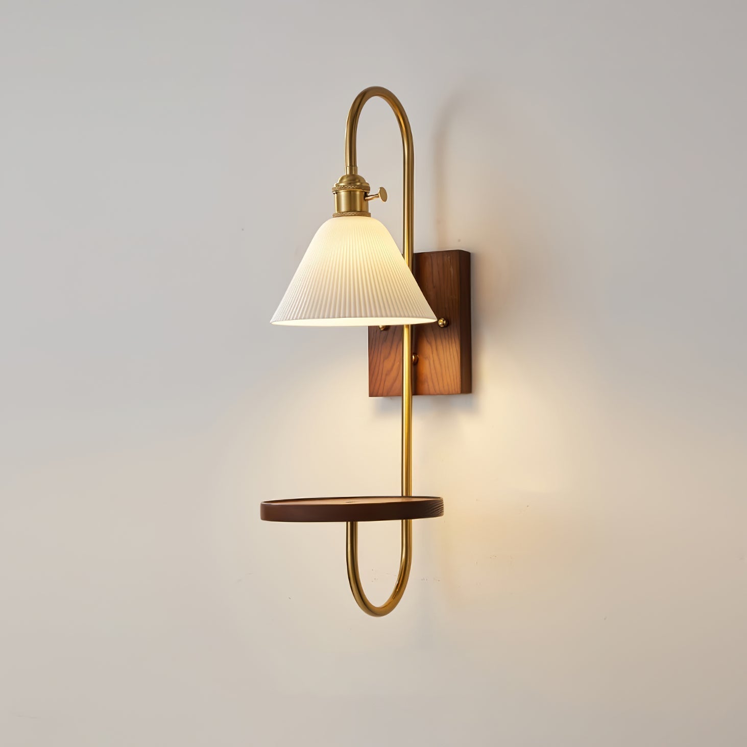 Walnut Shelf Sconce - Lamp Outdoor