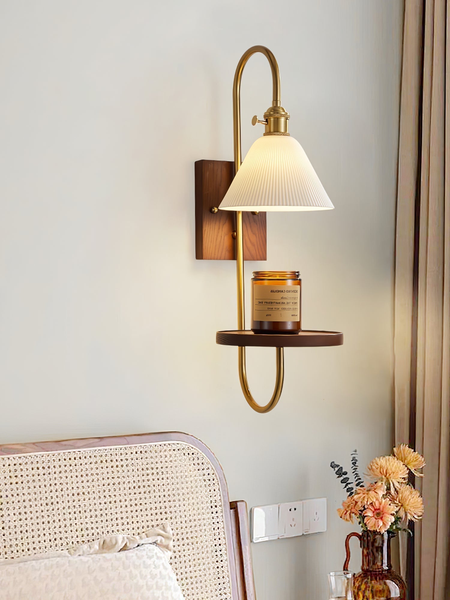 Walnut Shelf Sconce - Lamp Outdoor
