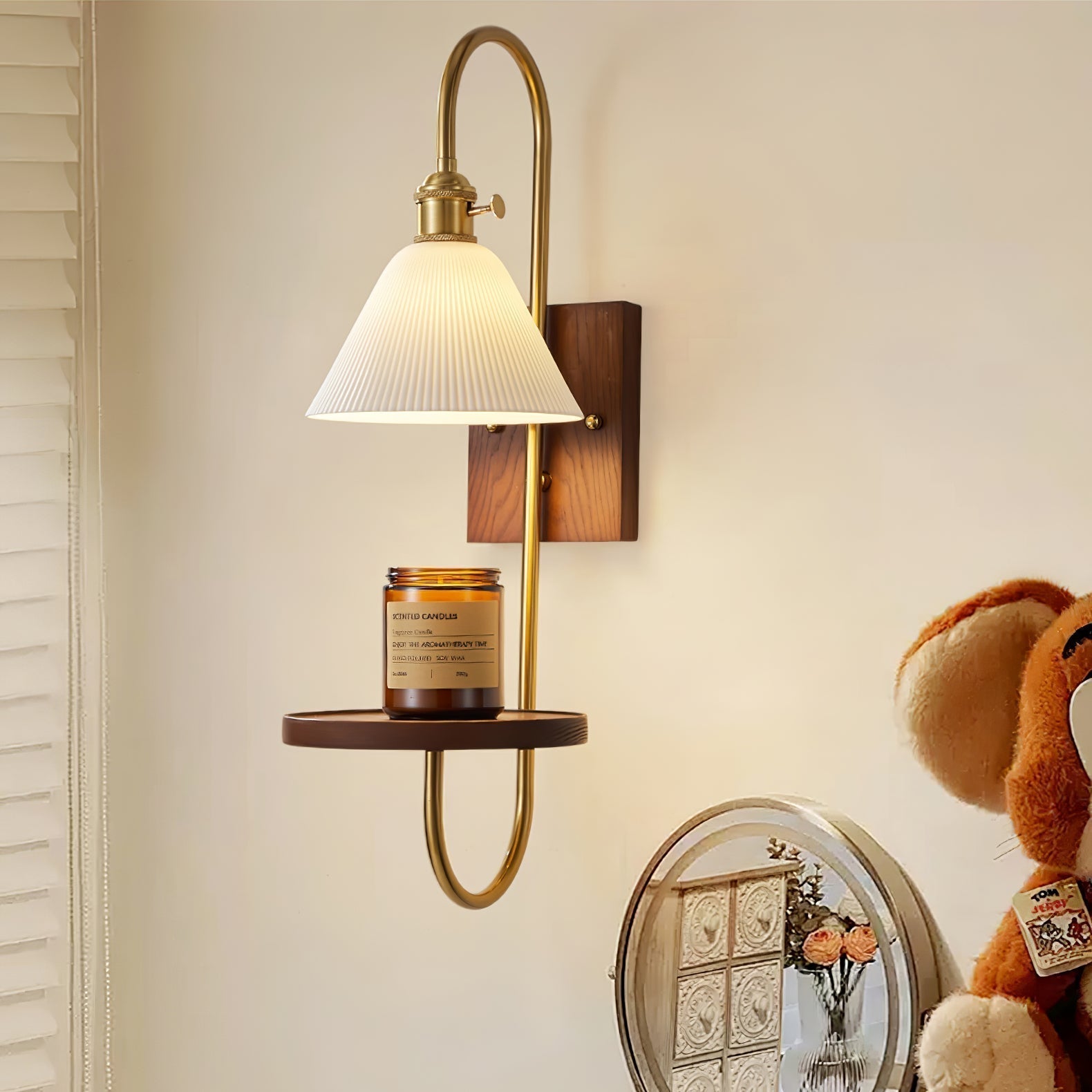 Walnut Shelf Sconce - Lamp Outdoor