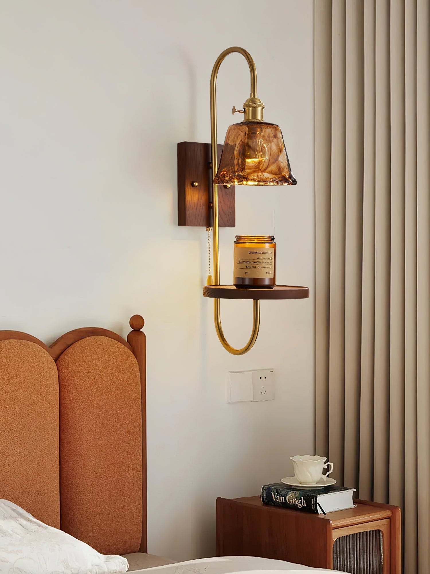 Walnut Shelf Sconce - Lamp Outdoor