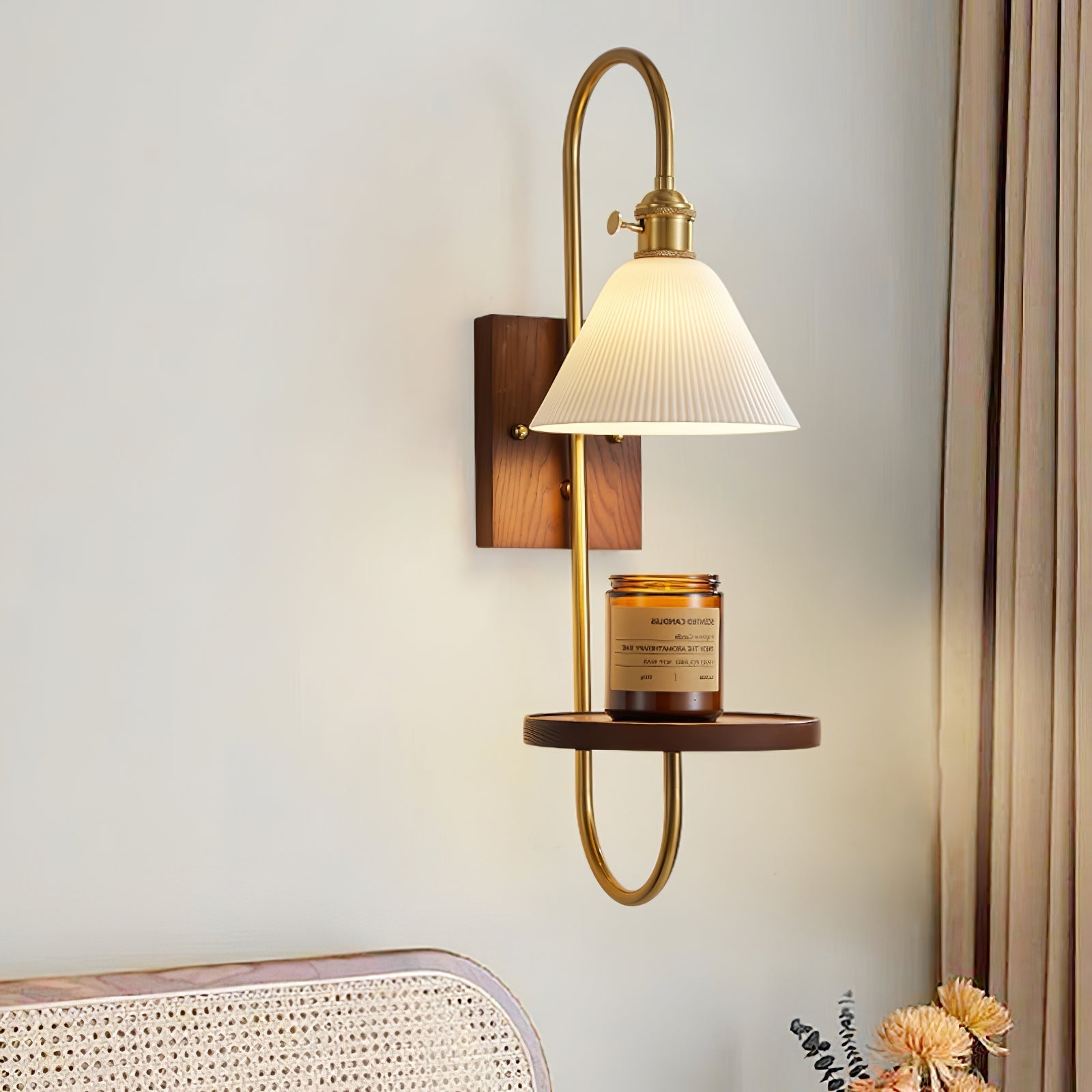 Walnut Shelf Sconce - Lamp Outdoor
