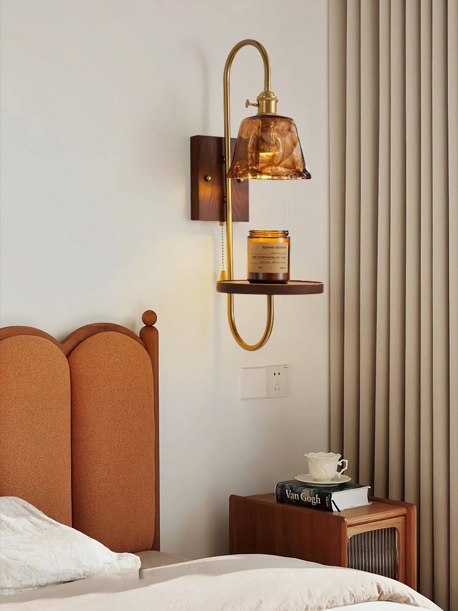 Walnut Shelf Sconce - Lamp Outdoor