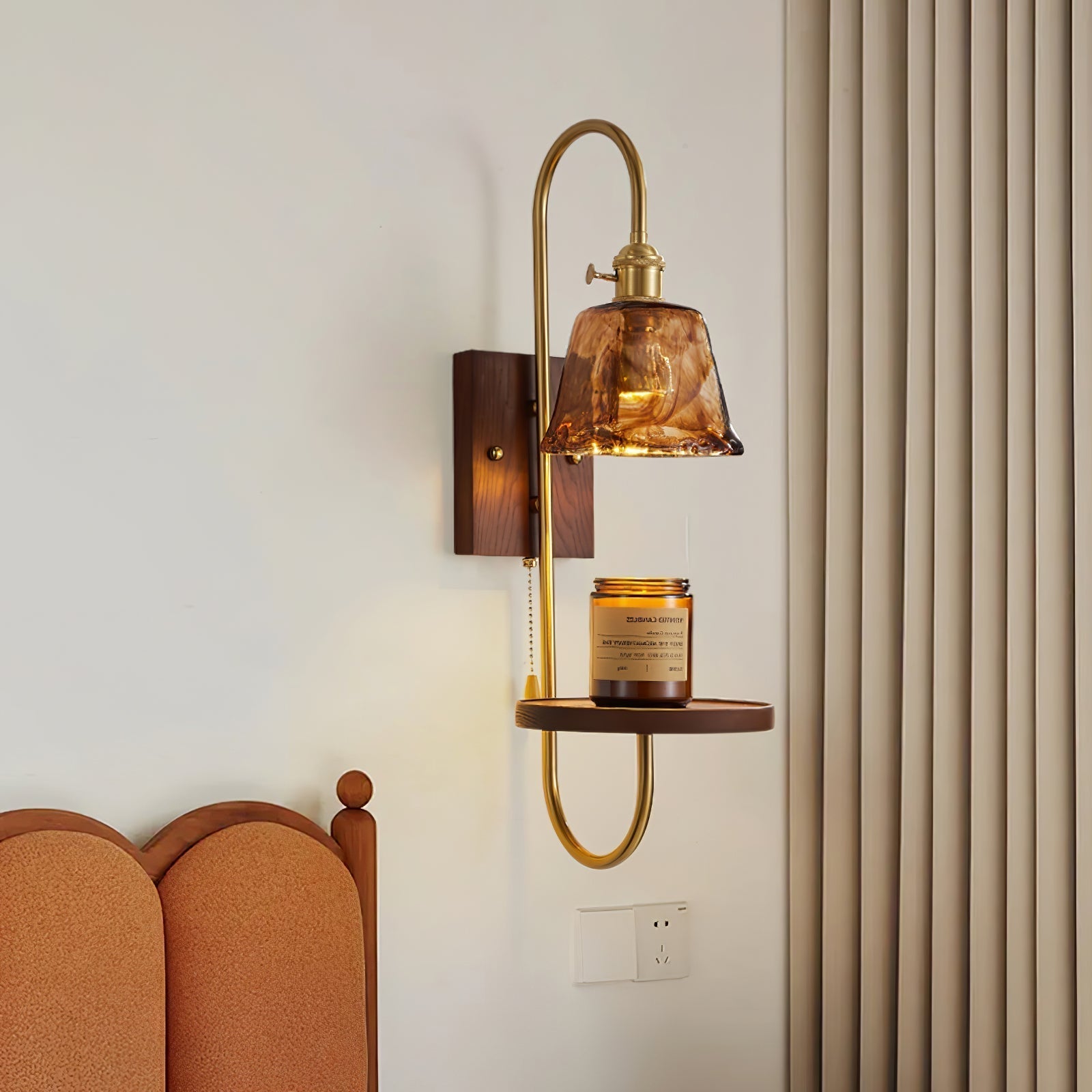 Walnut Shelf Sconce - Lamp Outdoor