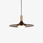 Walnut Wood Dish Pendant Light - Lamp Outdoor