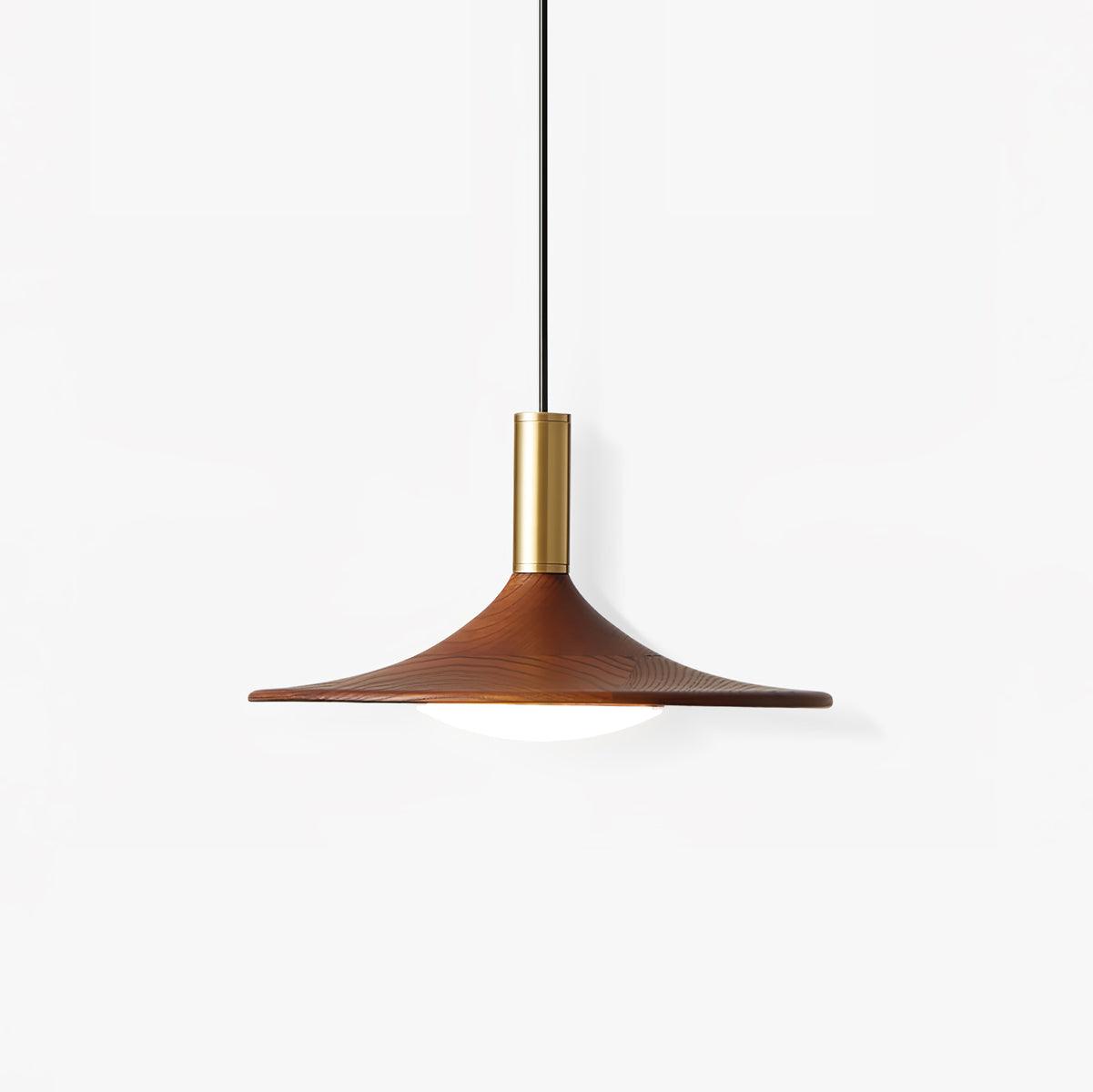 Walnut Wood Dish Pendant Light - Lamp Outdoor