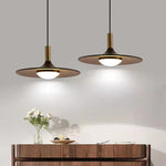 Walnut Wood Dish Pendant Light - Lamp Outdoor