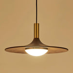 Walnut Wood Dish Pendant Light - Lamp Outdoor