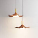 Walnut Wood Dish Pendant Light - Lamp Outdoor