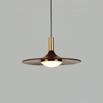 Walnut Wood Dish Pendant Light - Lamp Outdoor
