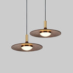 Walnut Wood Dish Pendant Light - Lamp Outdoor
