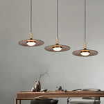 Walnut Wood Dish Pendant Light - Lamp Outdoor