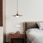 Walnut Wood Dish Pendant Light - Lamp Outdoor