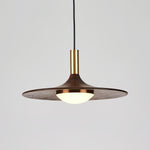 Walnut Wood Dish Pendant Light - Lamp Outdoor