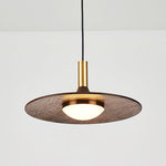 Walnut Wood Dish Pendant Light - Lamp Outdoor