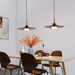 Walnut Wood Dish Pendant Light - Lamp Outdoor