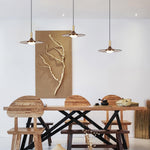 Walnut Wood Dish Pendant Light - Lamp Outdoor