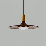 Walnut Wood Dish Pendant Light - Lamp Outdoor