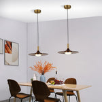 Walnut Wood Dish Pendant Light - Lamp Outdoor