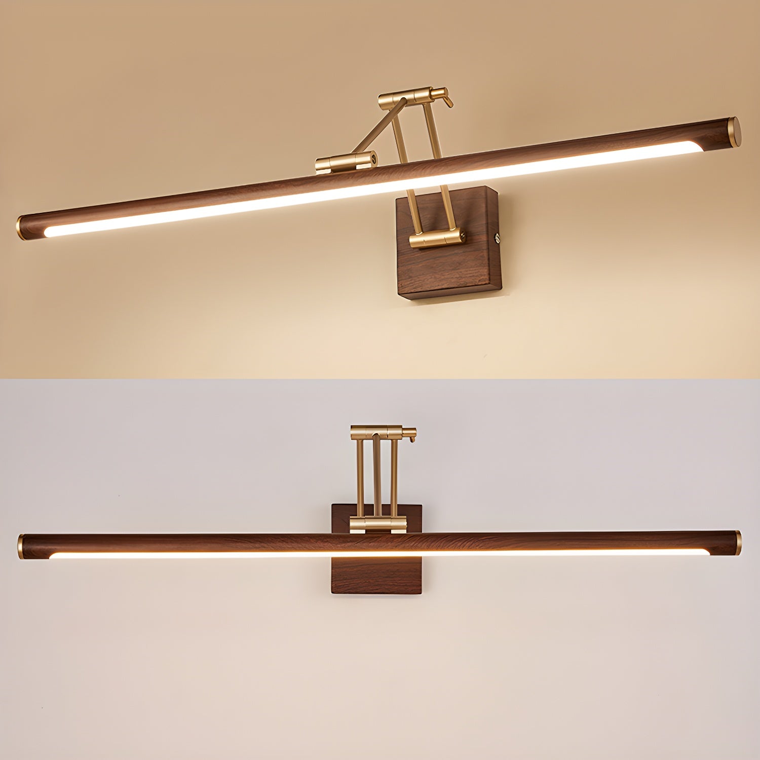 Walnut Color Linear Adjustable Wall Light - Lamp Outdoor