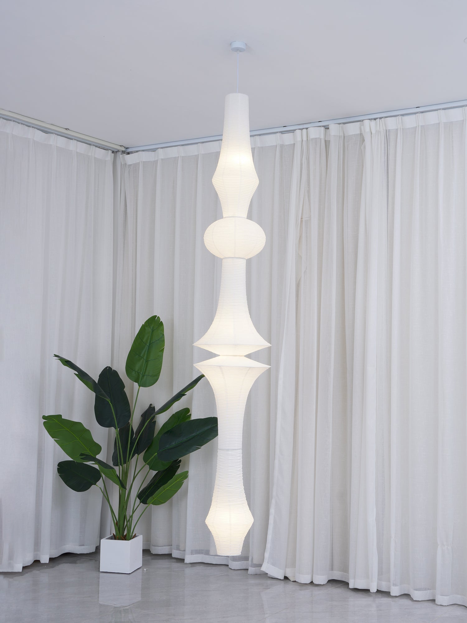 Washi Paper E Pendant Light - Lamp Outdoor