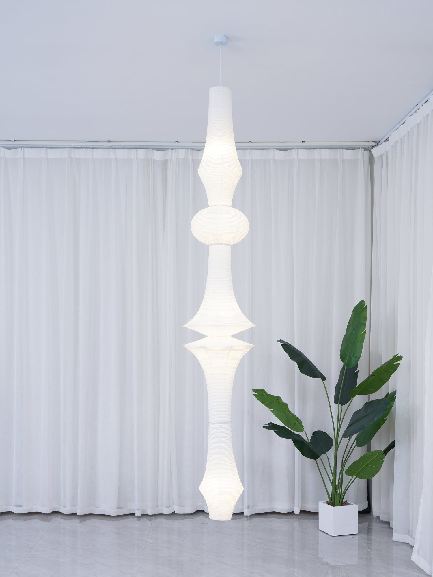 Washi Paper E Pendant Light - Lamp Outdoor