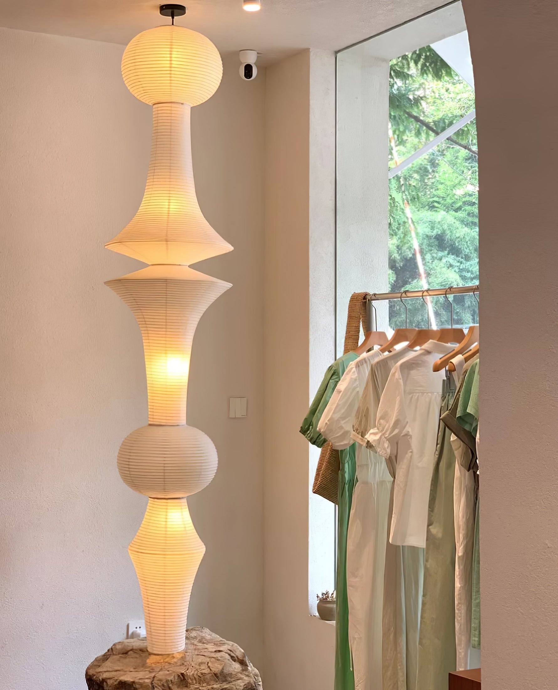 Washi Paper E Pendant Light - Lamp Outdoor