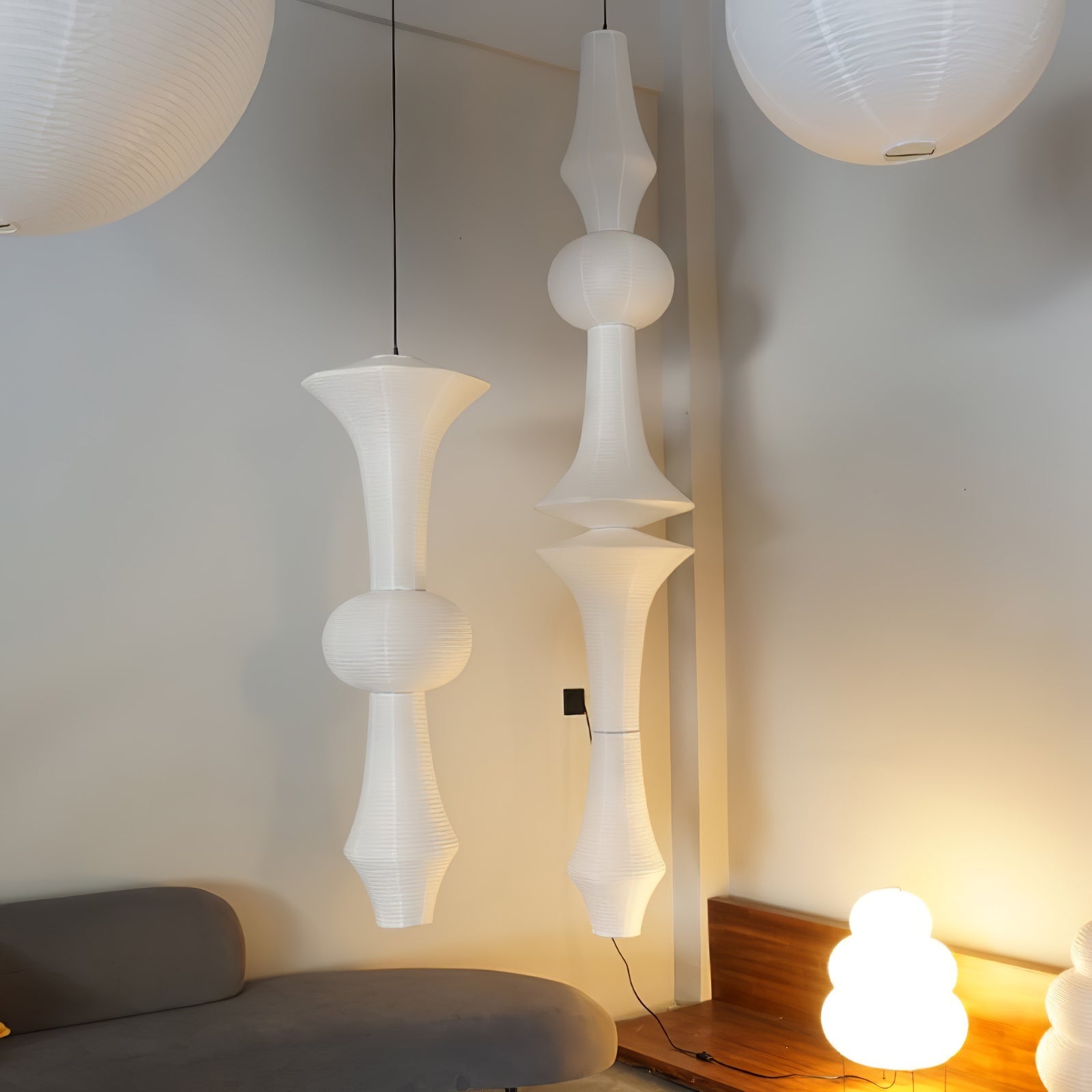 Washi Paper E Pendant Light - Lamp Outdoor