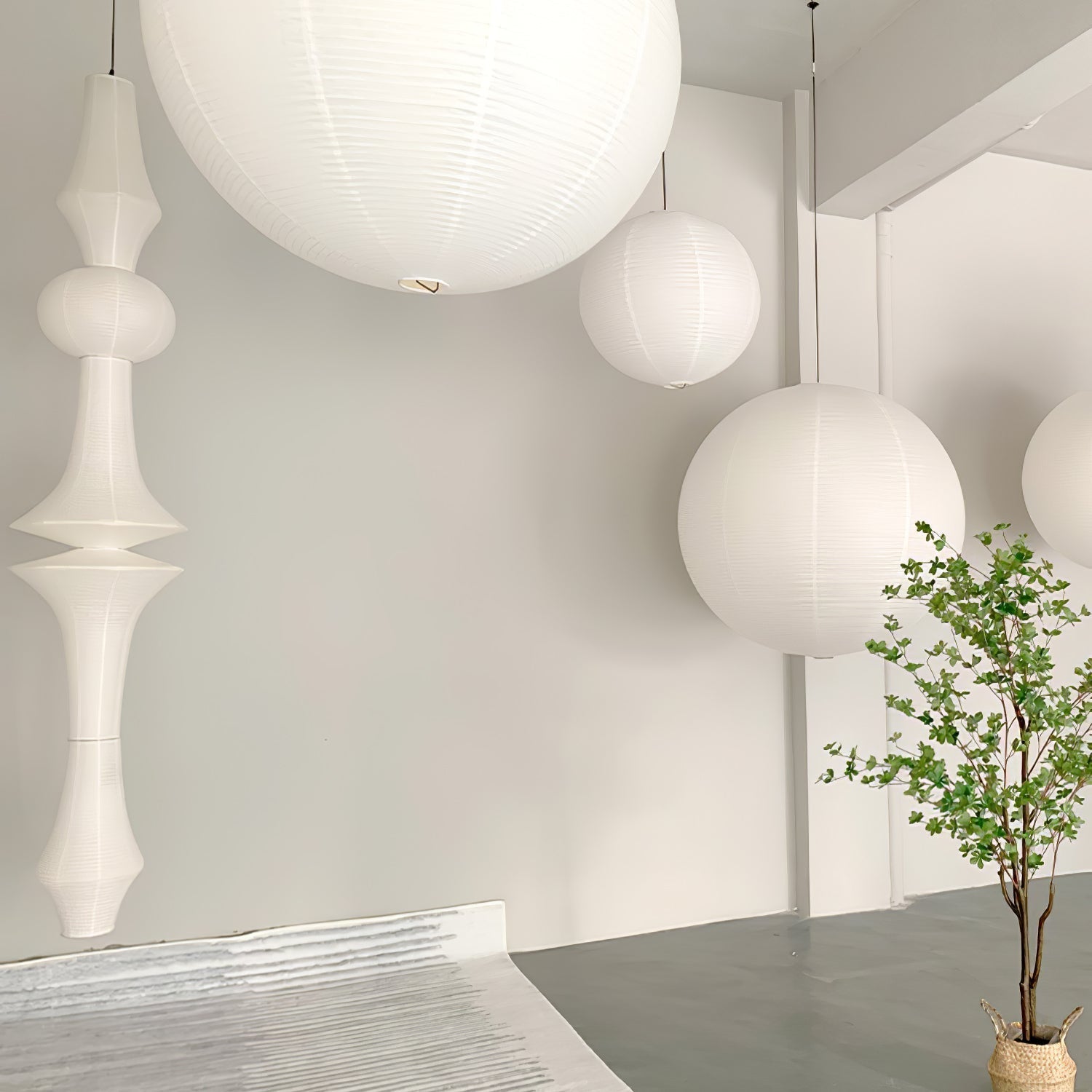 Washi Paper E Pendant Light - Lamp Outdoor