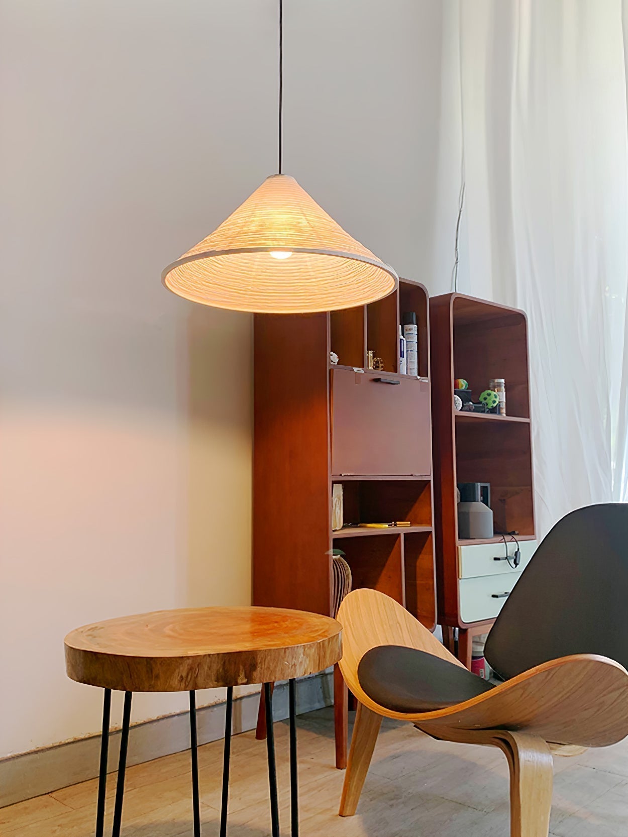 Washi Paper Pyramid Pendant Lamp - Lamp Outdoor
