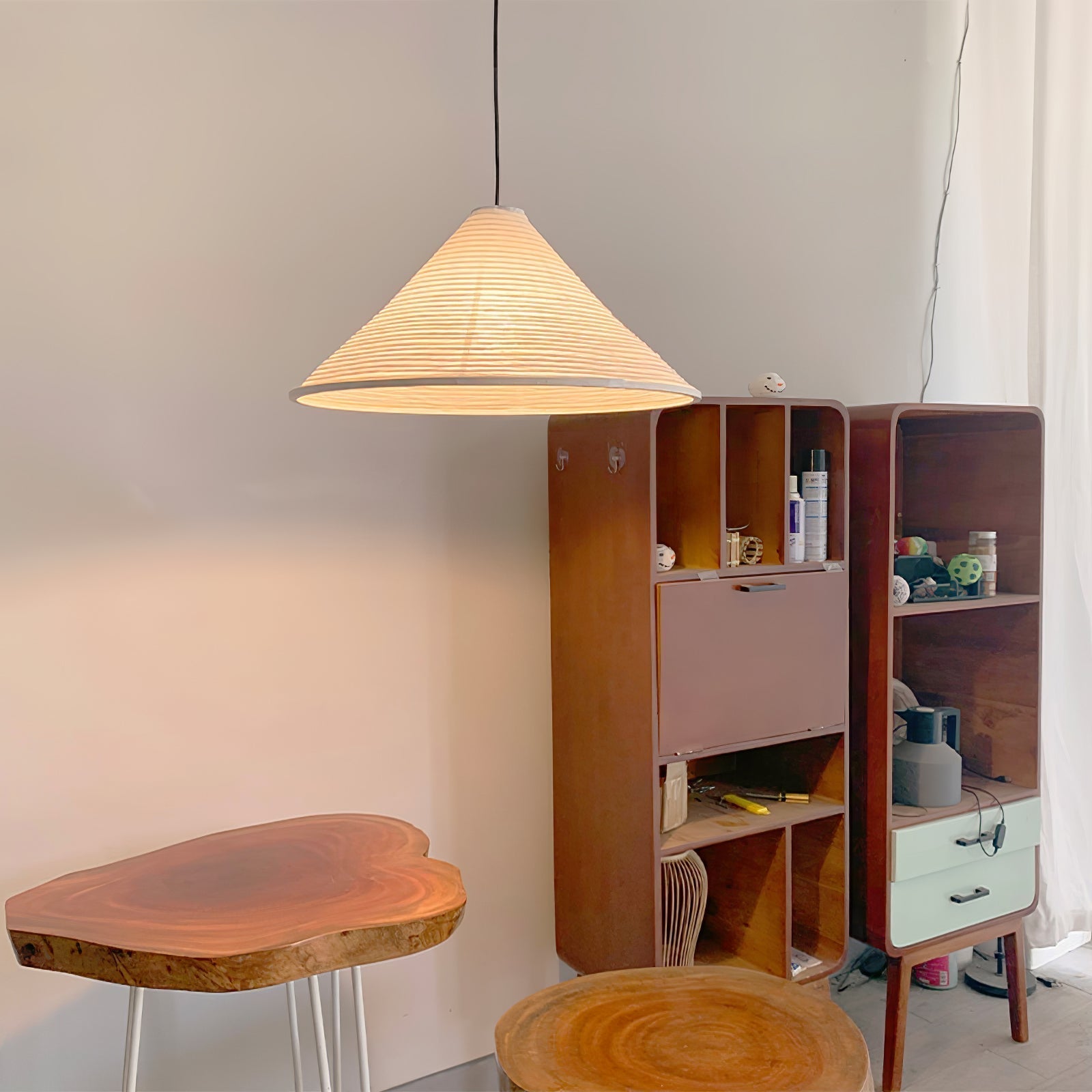 Washi Paper Pyramid Pendant Lamp - Lamp Outdoor