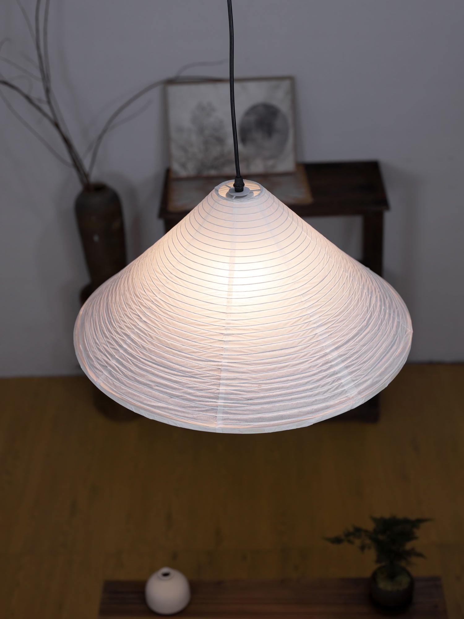 Washi Paper Pyramid Pendant Lamp - Lamp Outdoor