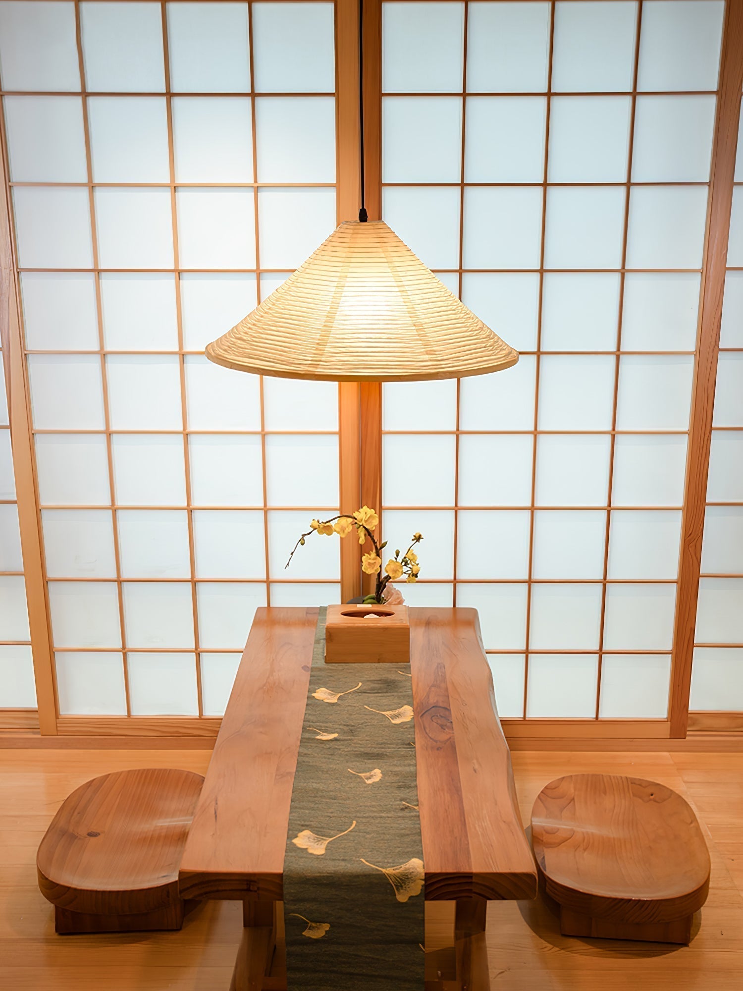 Washi Paper Pyramid Pendant Lamp - Lamp Outdoor