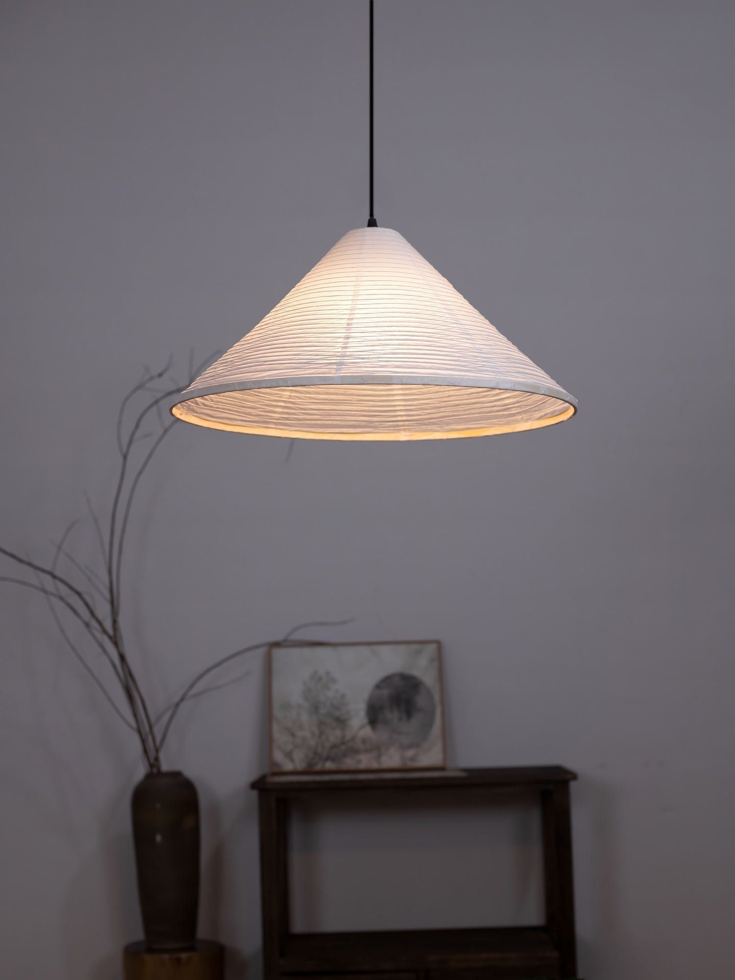 Washi Paper Pyramid Pendant Lamp - Lamp Outdoor