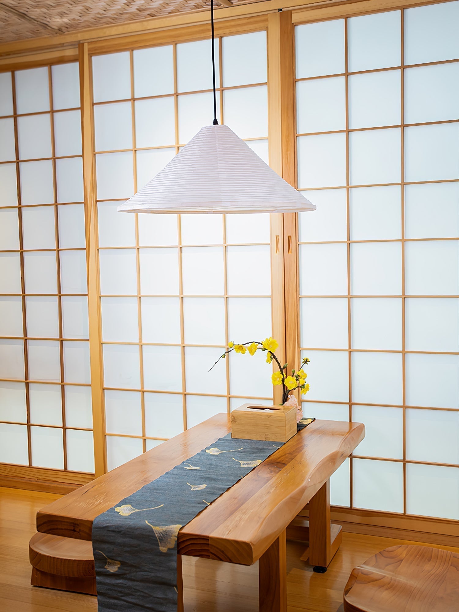 Washi Paper Pyramid Pendant Lamp - Lamp Outdoor