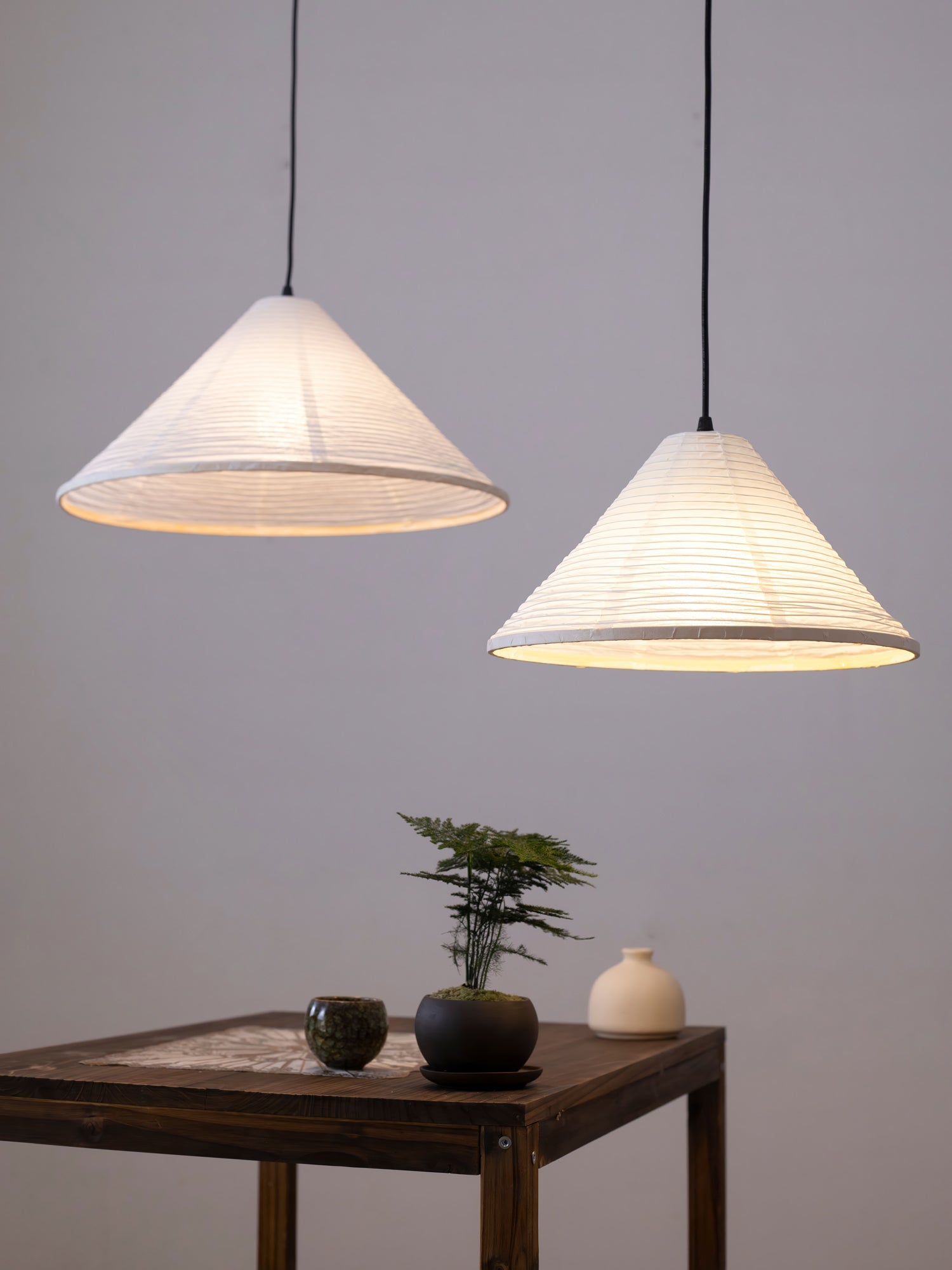 Washi Paper Pyramid Pendant Lamp - Lamp Outdoor
