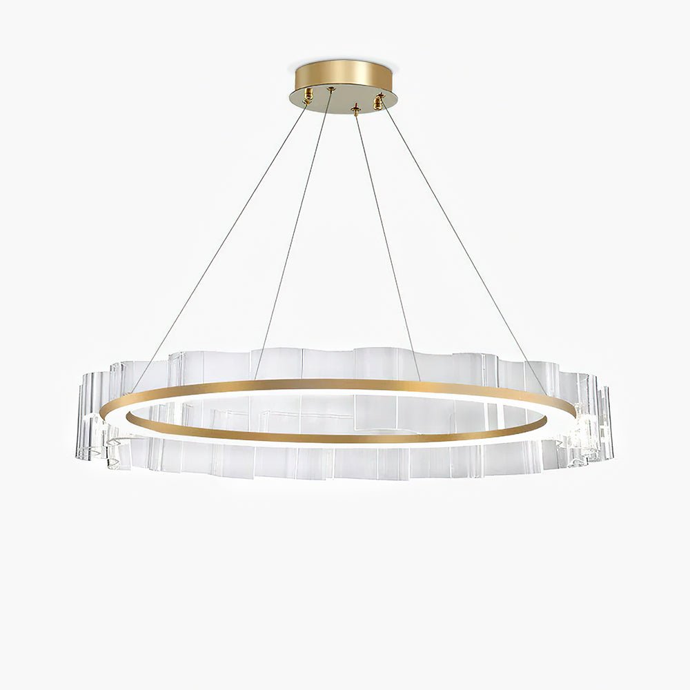 Acoustic Postmodern Luxury Water Wave Glass Metal Chandelier - Lamp Outdoor