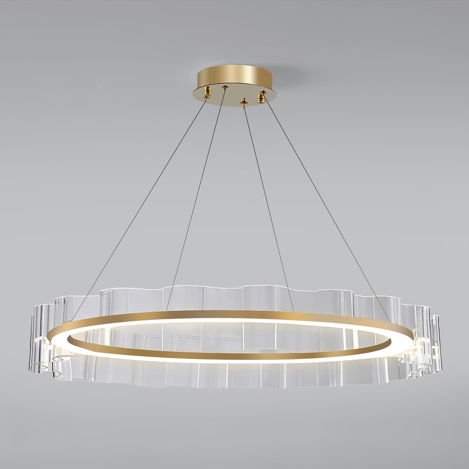 Acoustic Postmodern Luxury Water Wave Glass Metal Chandelier - Lamp Outdoor