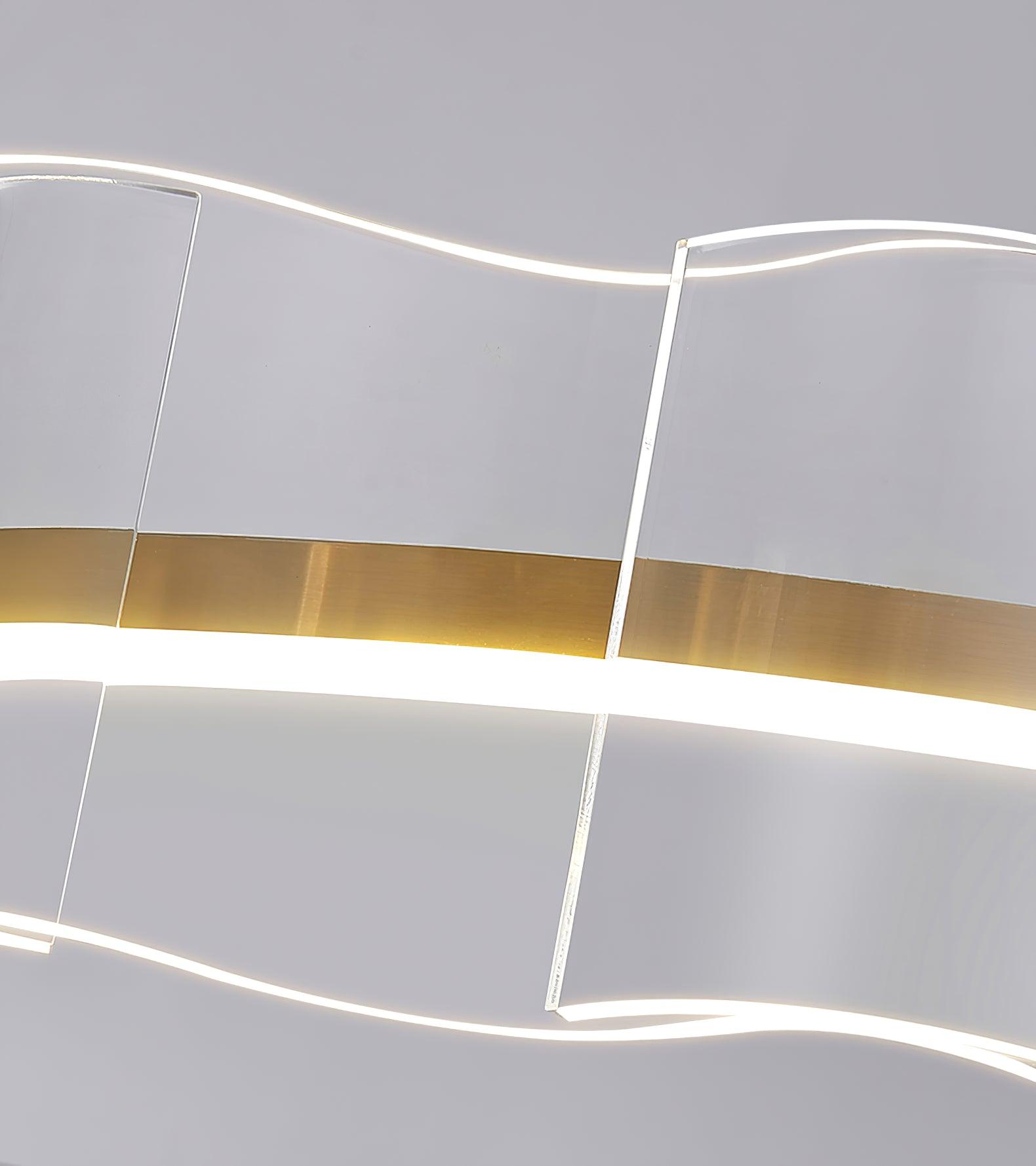 Acoustic Postmodern Luxury Water Wave Glass Metal Chandelier - Lamp Outdoor