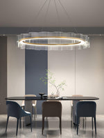 Acoustic Postmodern Luxury Water Wave Glass Metal Chandelier - Lamp Outdoor