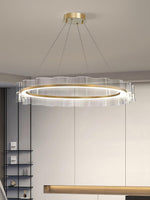 Acoustic Postmodern Luxury Water Wave Glass Metal Chandelier - Lamp Outdoor